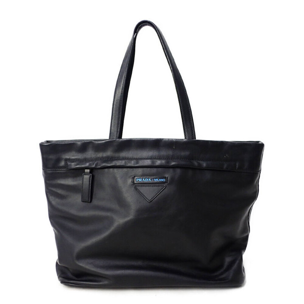 Prada trim Re Shoulder bag Black Milano leather Nylon tote - Picture 2 of 9